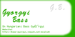 gyorgyi bass business card